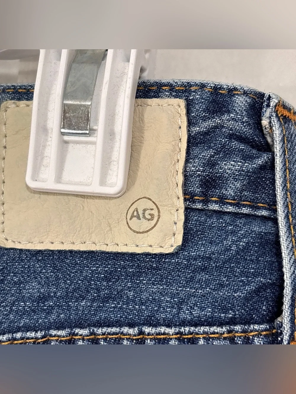 AG Adriano Goldschmied The Phoebe Blue Denim High Rise Distressed Jeans Size 29